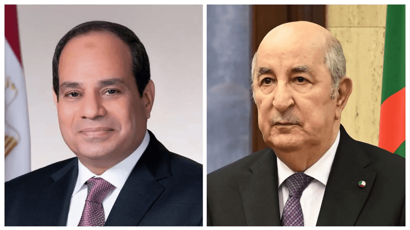 رئيس الجمهورية السيد عبد المجيد تبون, يتلقى مكالمة هاتفية من أخيه رئيس جمهورية مصر العربية الشقيقة